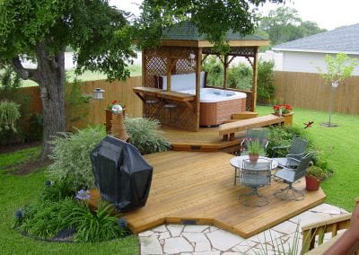 Deck With a Roof and Hot Tub
