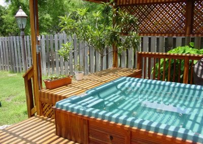 Deck with Pergola and Hot Tub